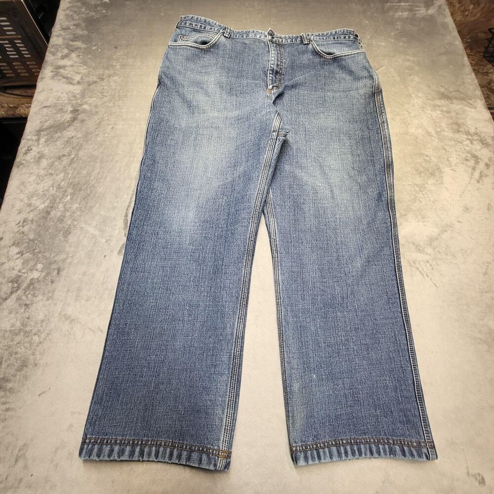 Duluth Trading Jeans Mens 42x30 Blue Straight Fleece Lined Relaxed Flex Ballroom